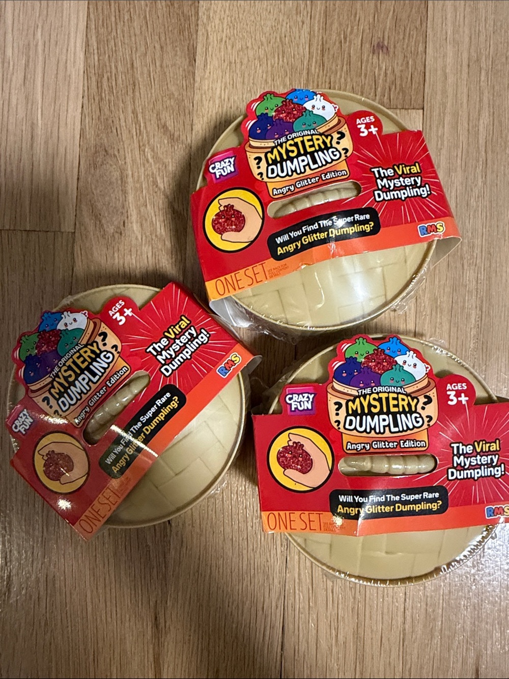 3) Angry Glitter Edition Dumpling Authentic RMS Brand New